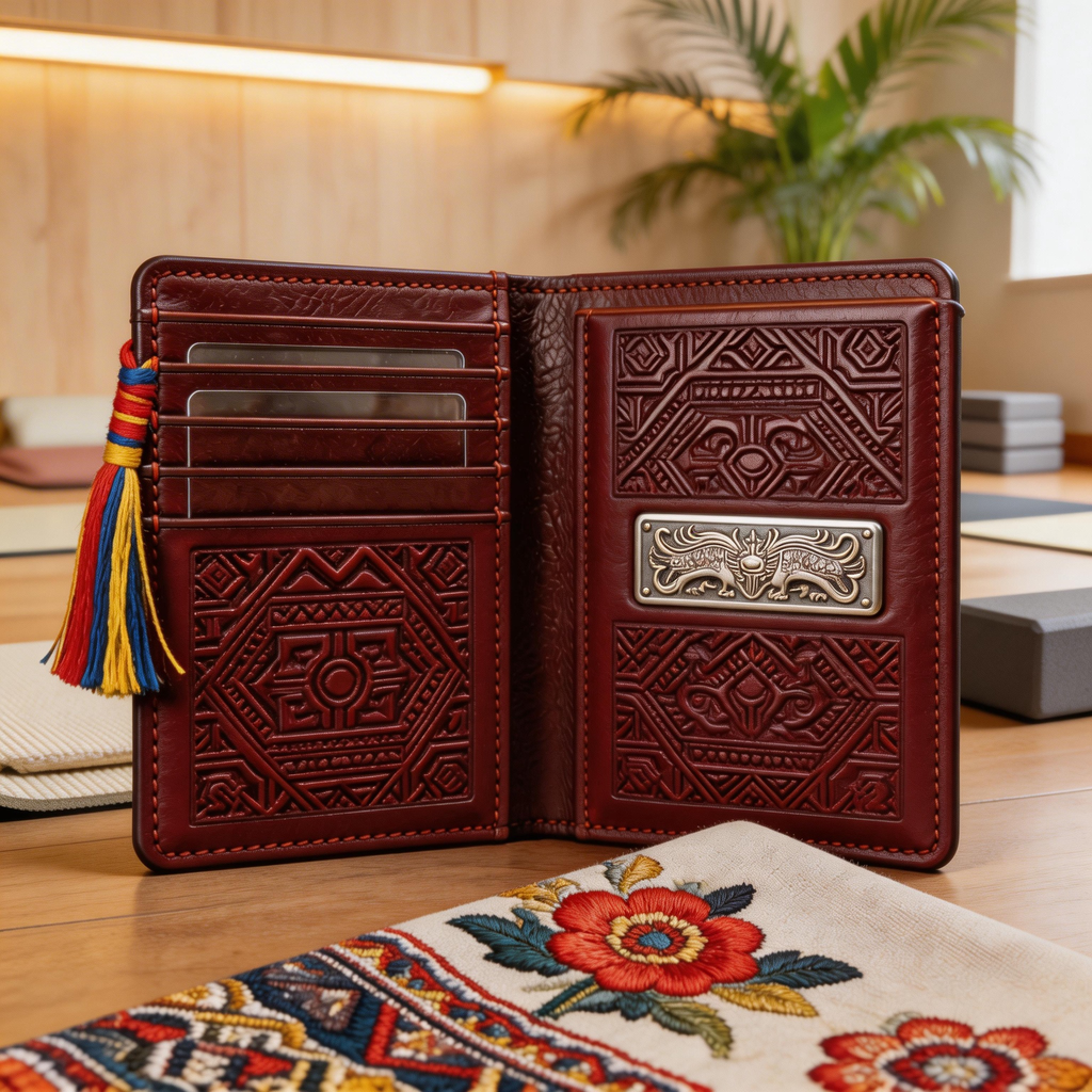 Elegant Passport Wallet | Luxurious Leather | Yoga Studio Vibe | Perfect Gift for Travelers | Intricate Floral Design