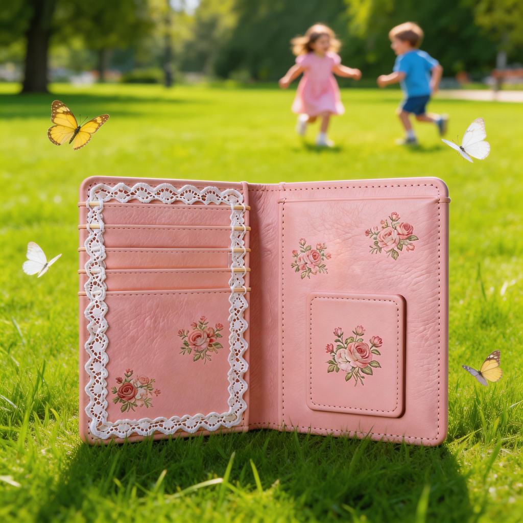 Feminine Passport Wallet | Soft Leather | Beach Picnic Vibe | Ideal Gift for Fashion Lovers | Delicate Floral Embroidery