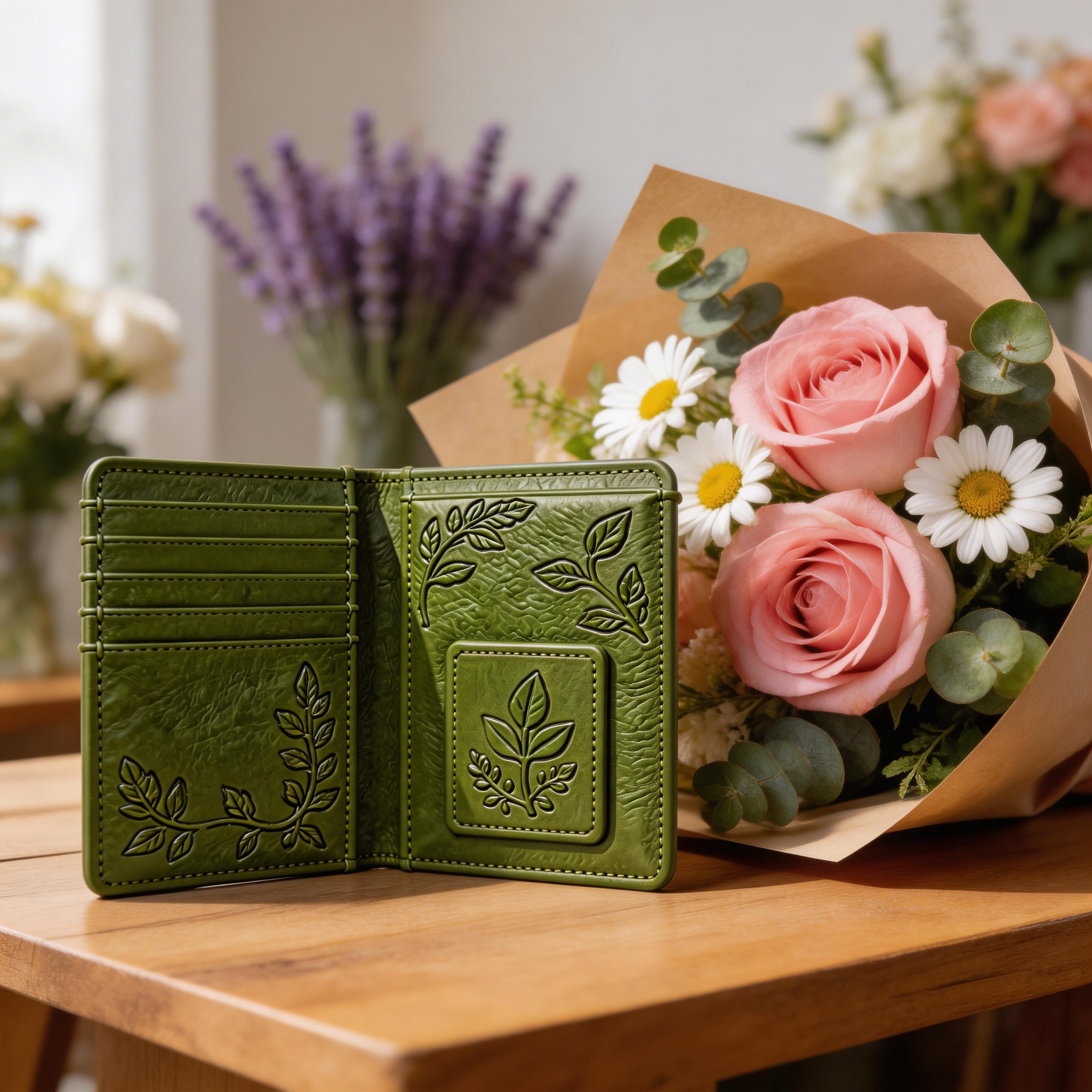Eco-Friendly Passport Holder | Sustainable Leather | Outdoor Garden Vibe | Perfect Gift for Nature Enthusiasts