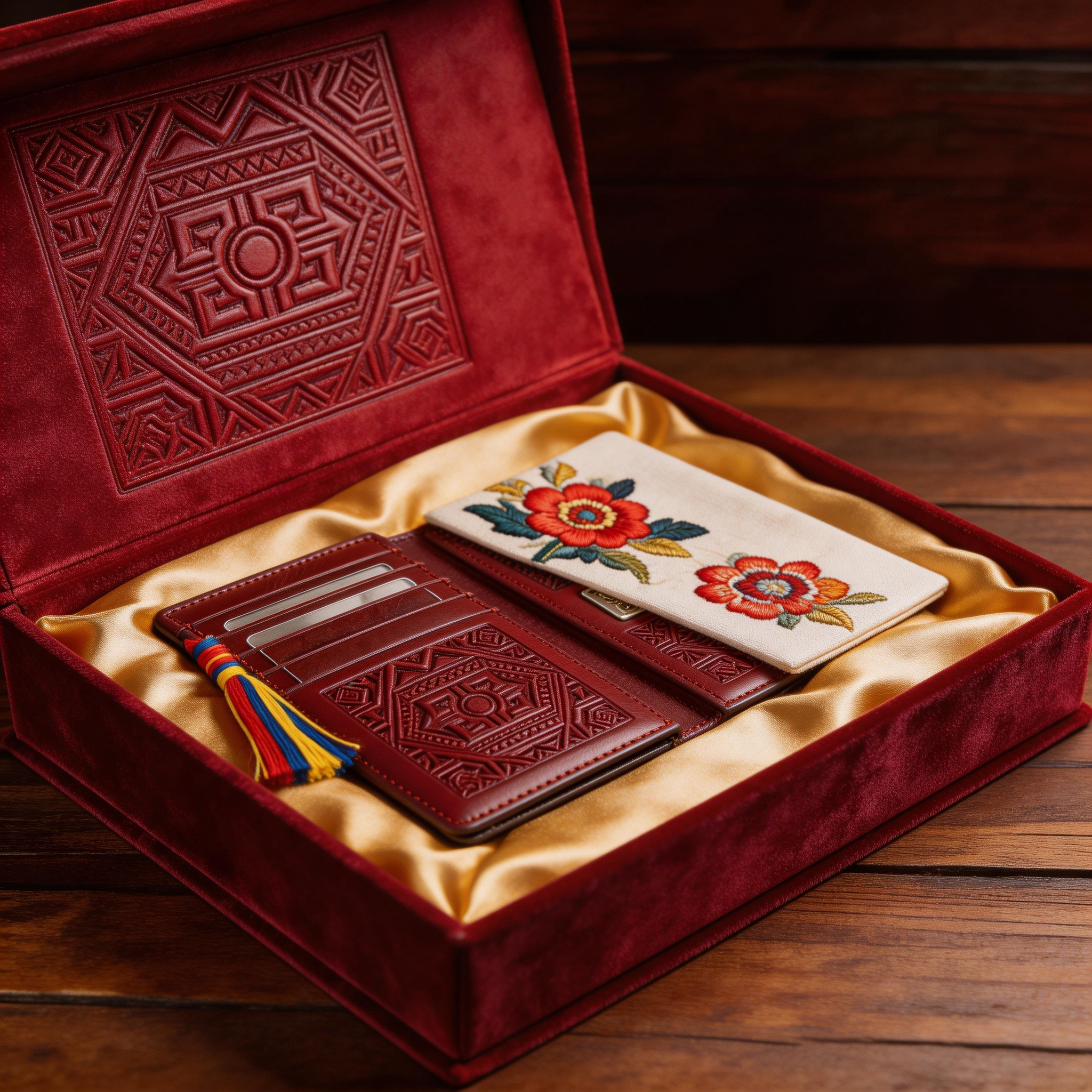 Elegant Passport Wallet | Luxurious Leather | Yoga Studio Vibe | Perfect Gift for Travelers | Intricate Floral Design