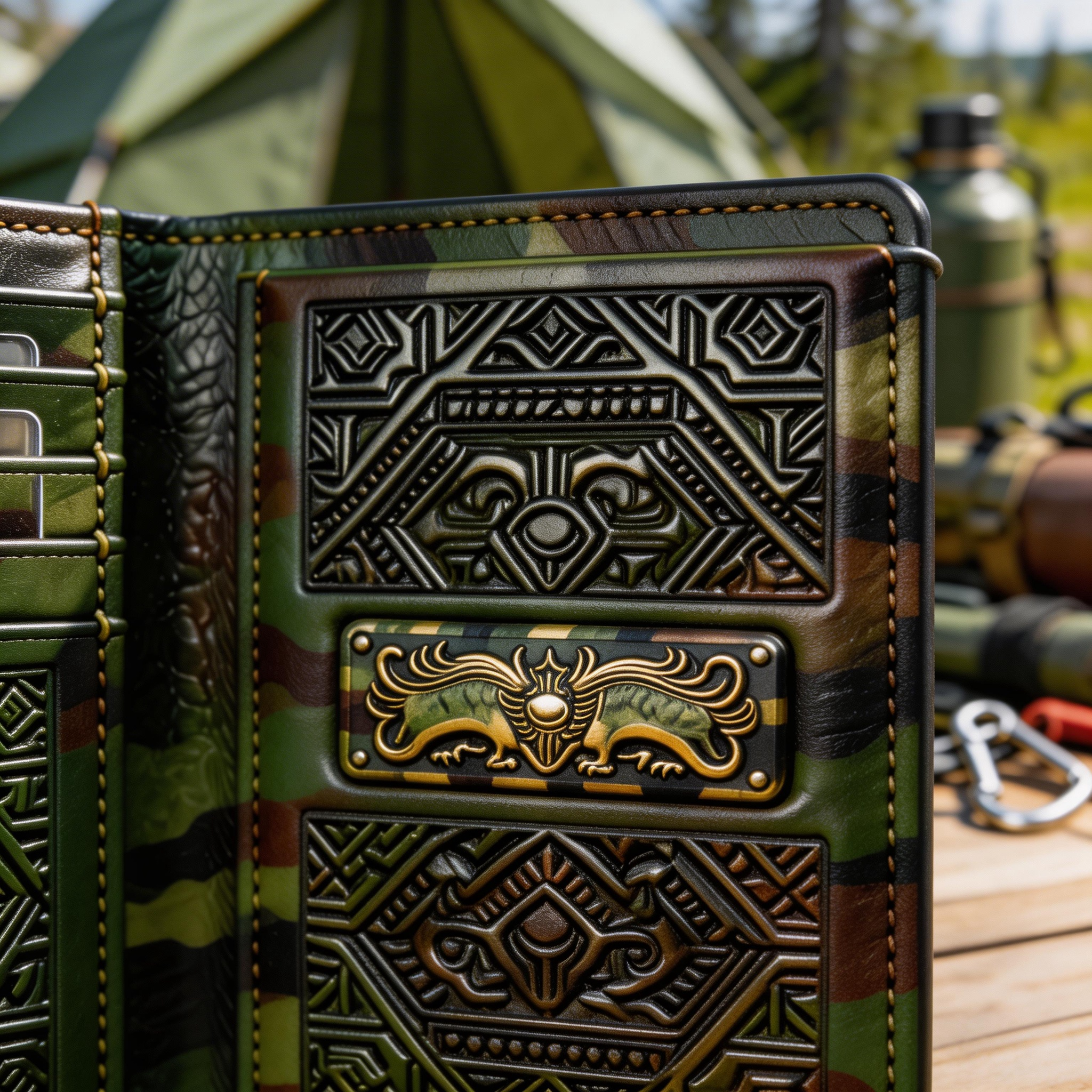 Tactical Passport Wallet | Premium Leather | Winter Wilderness Vibe | Ideal Gift for Adventurers
