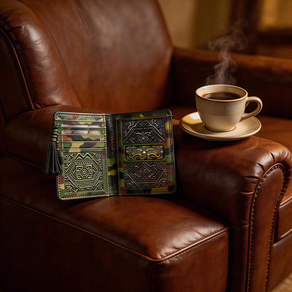 Tactical Passport Wallet | Premium Leather | Winter Wilderness Vibe | Ideal Gift for Adventurers
