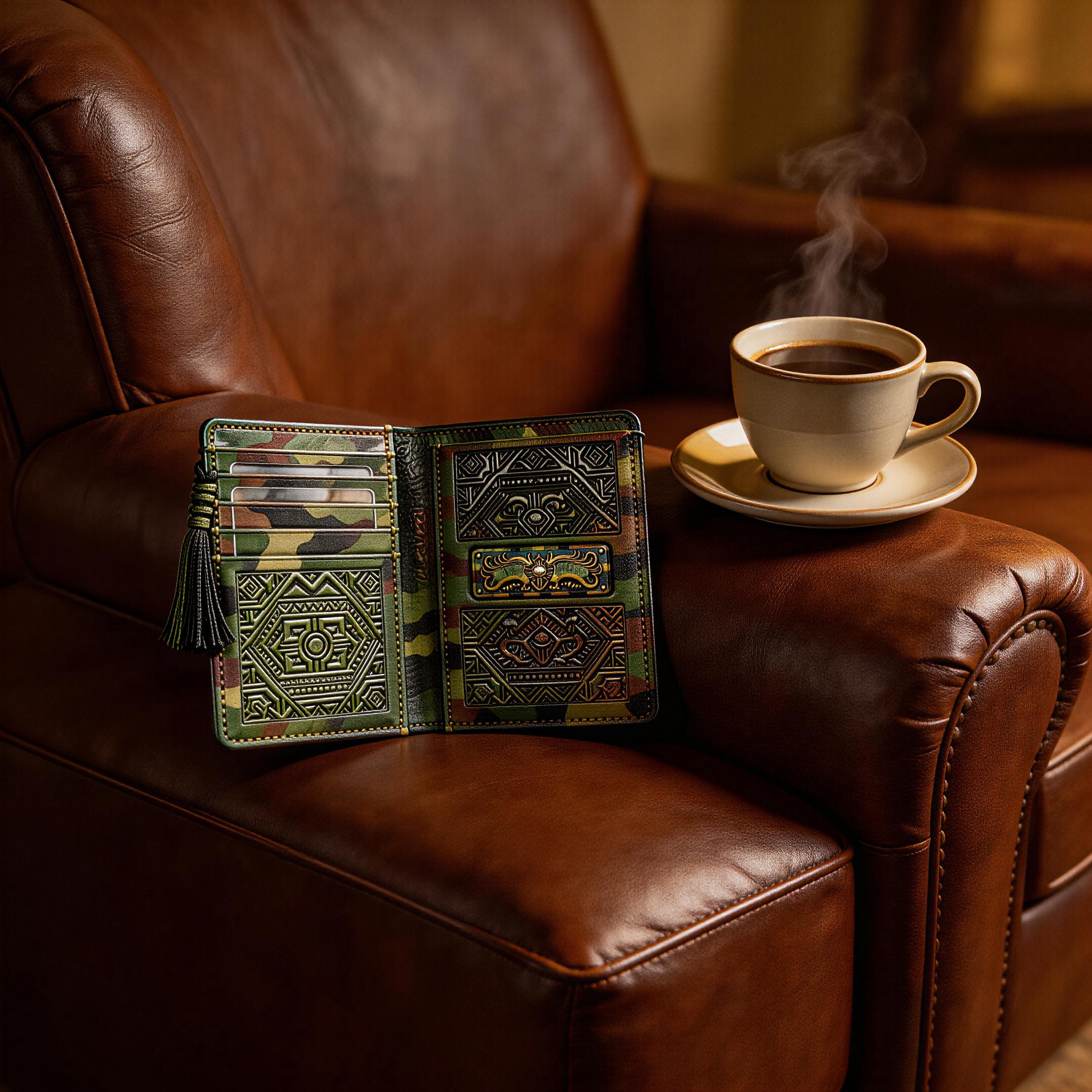 Tactical Passport Wallet | Premium Leather | Winter Wilderness Vibe | Ideal Gift for Adventurers