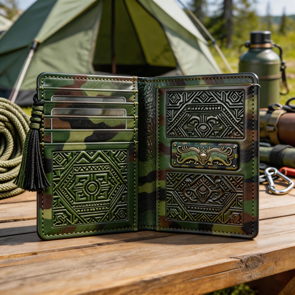 Tactical Passport Wallet | Premium Leather | Winter Wilderness Vibe | Ideal Gift for Adventurers