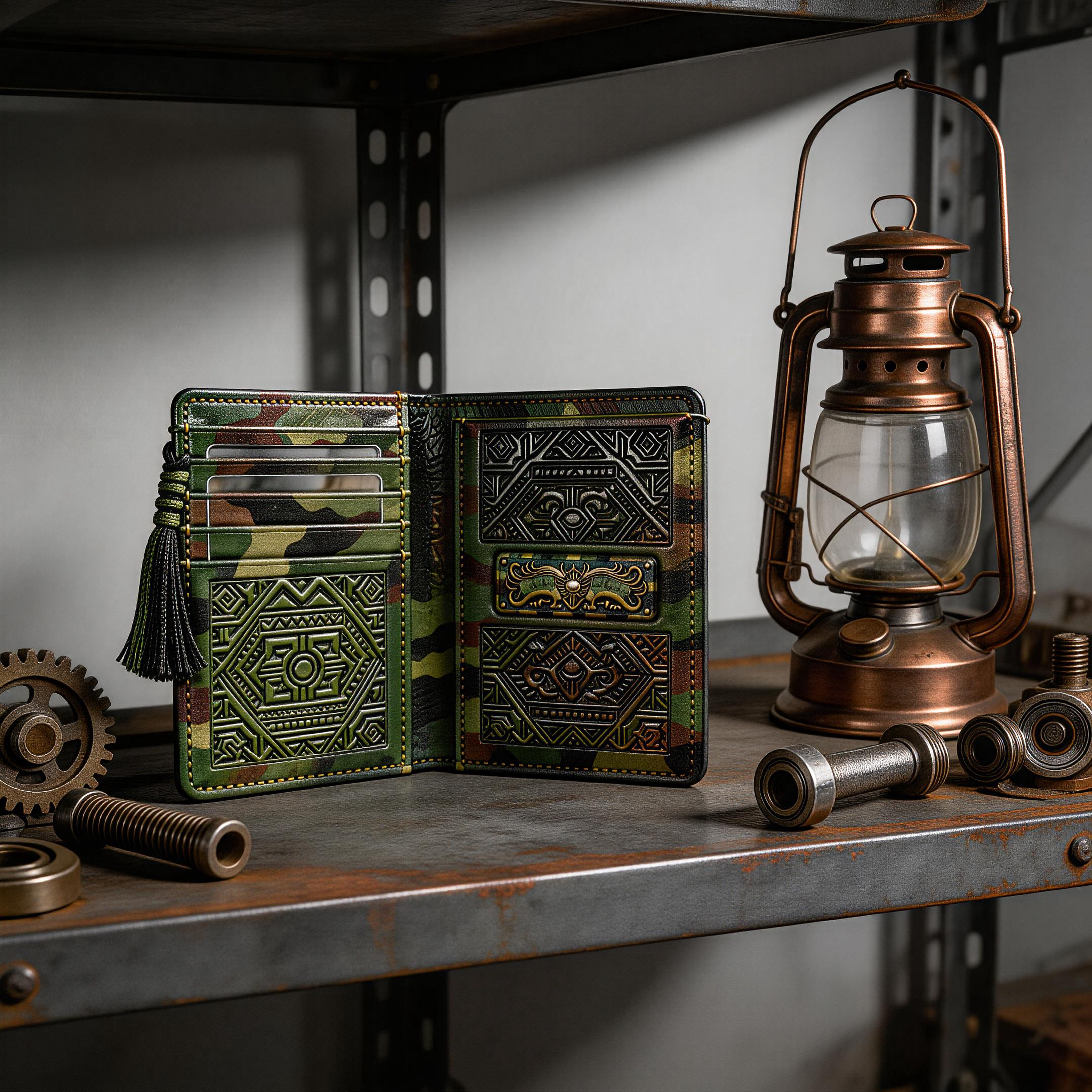 Tactical Passport Wallet | Premium Leather | Winter Wilderness Vibe | Ideal Gift for Adventurers