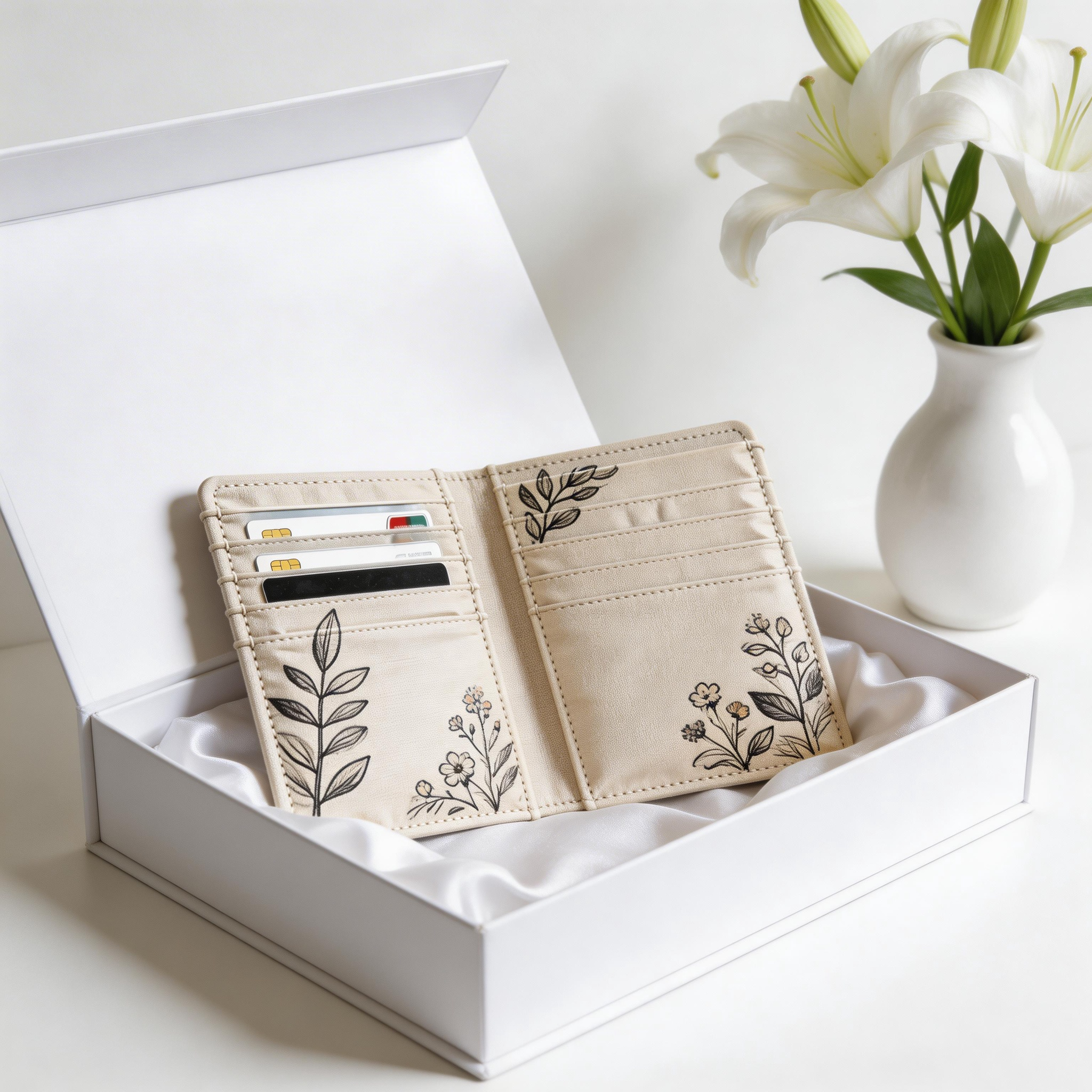 Elegant Passport Wallet | Soft Leather | Gift Box Presentation | Perfect Gift for Nature Lovers