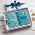 Ocean-Inspired Passport Wallet | Vibrant Leather | Gift Box Presentation | Perfect Gift for Beach Lovers