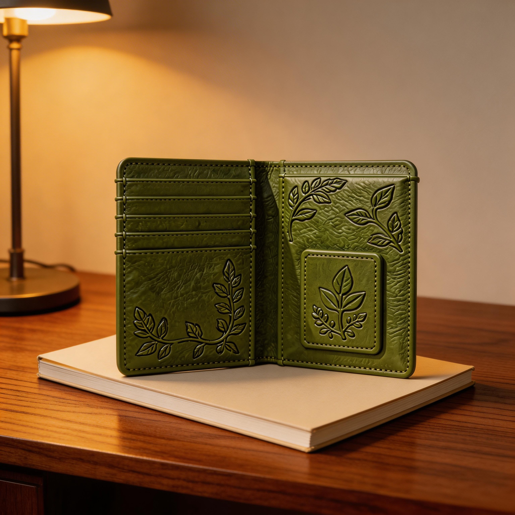 Eco-Friendly Passport Holder | Sustainable Leather | Outdoor Garden Vibe | Perfect Gift for Nature Enthusiasts