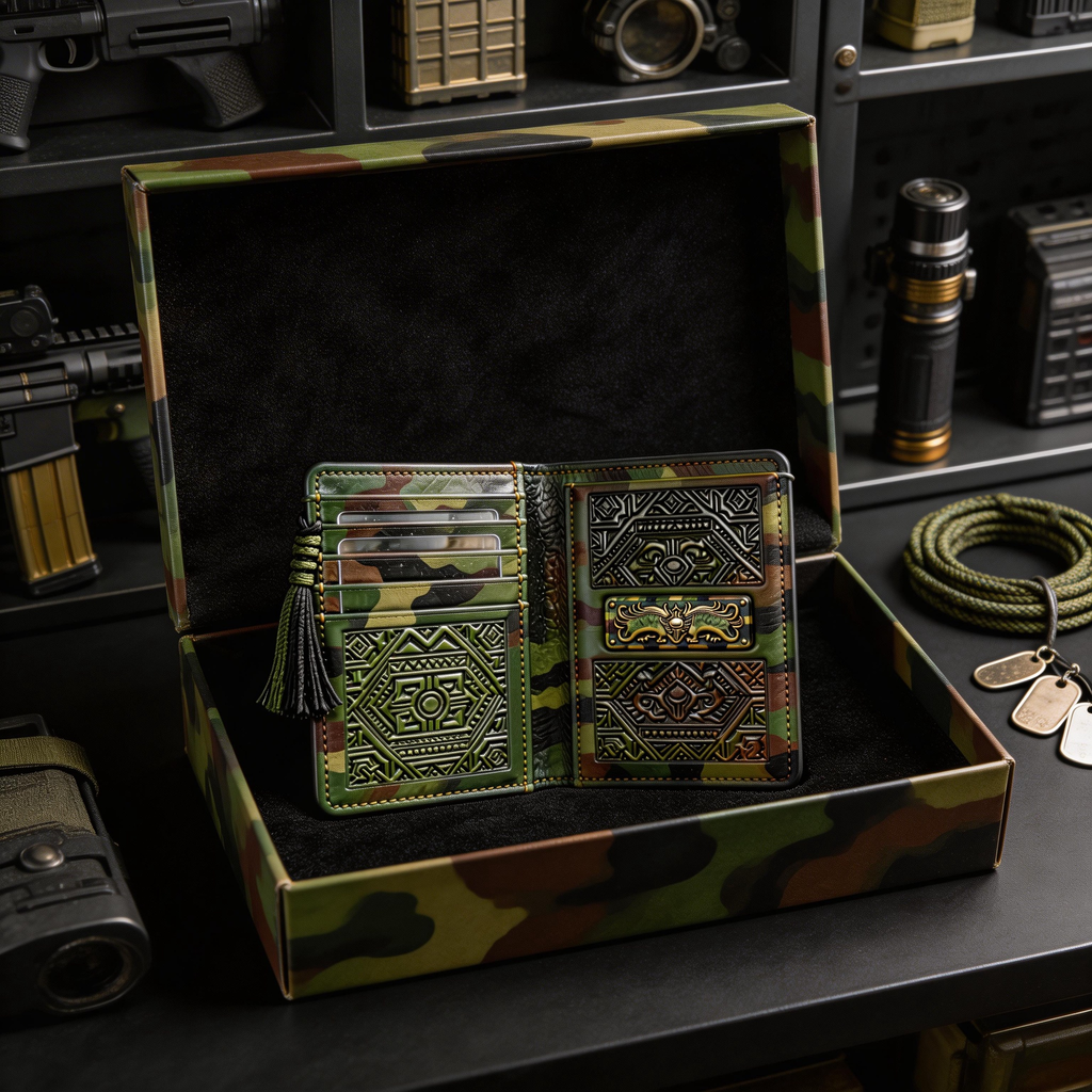 Tactical Passport Wallet | Premium Leather | Winter Wilderness Vibe | Ideal Gift for Adventurers