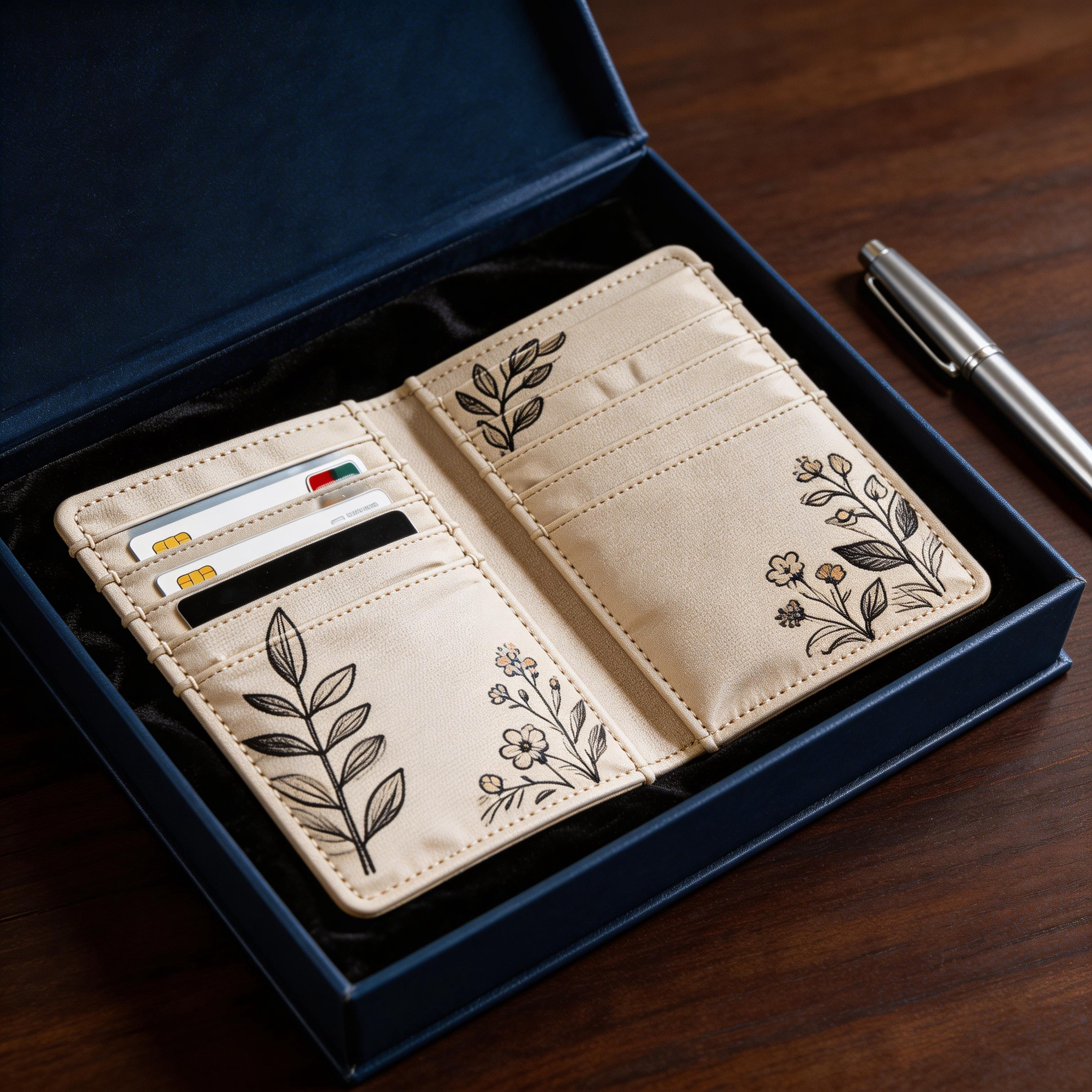 Elegant Passport Wallet | Soft Leather | Gift Box Presentation | Perfect Gift for Nature Lovers