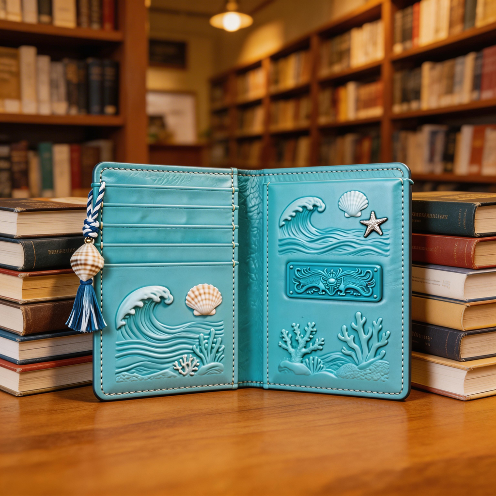 Ocean-Inspired Passport Wallet | Vibrant Leather | Gift Box Presentation | Perfect Gift for Beach Lovers