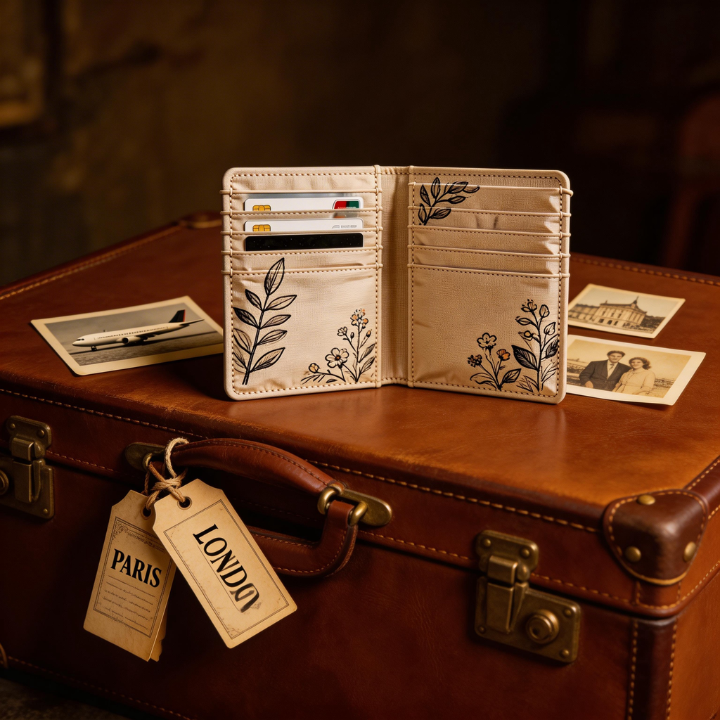 Elegant Passport Wallet | Soft Leather | Gift Box Presentation | Perfect Gift for Nature Lovers