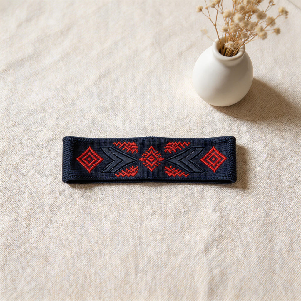 Elegant Geometric Navy Headband – Soft Cotton Design for Yoga Enthusiasts ✨ Premium Cotton | Geometric Style | For Yoga Practice