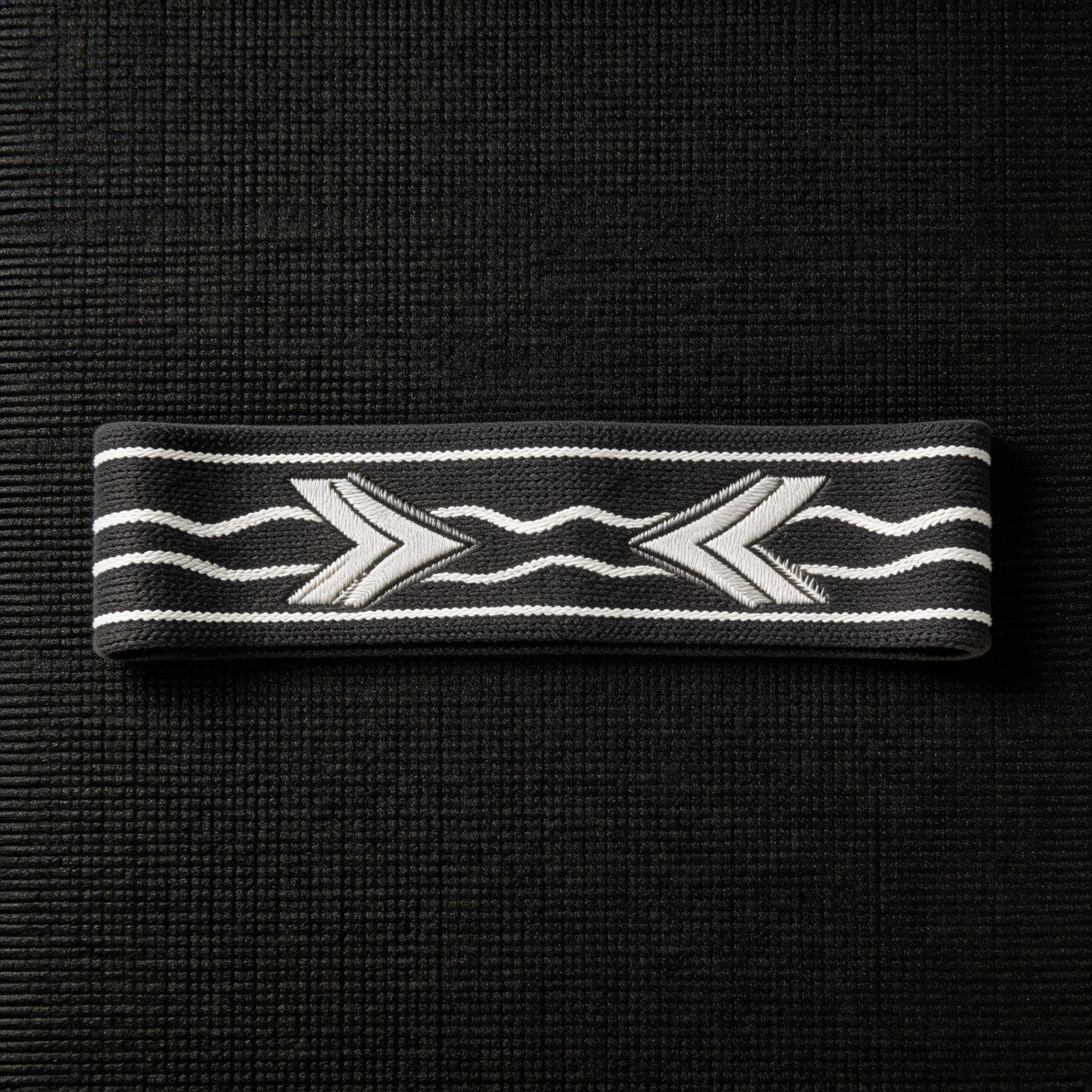 Bold Black & White Waves Yoga Headband – Comfortable Fit for Active Women  Product Features: