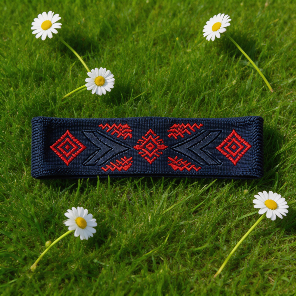 Elegant Geometric Navy Headband – Soft Cotton Design for Yoga Enthusiasts ✨ Premium Cotton | Geometric Style | For Yoga Practice