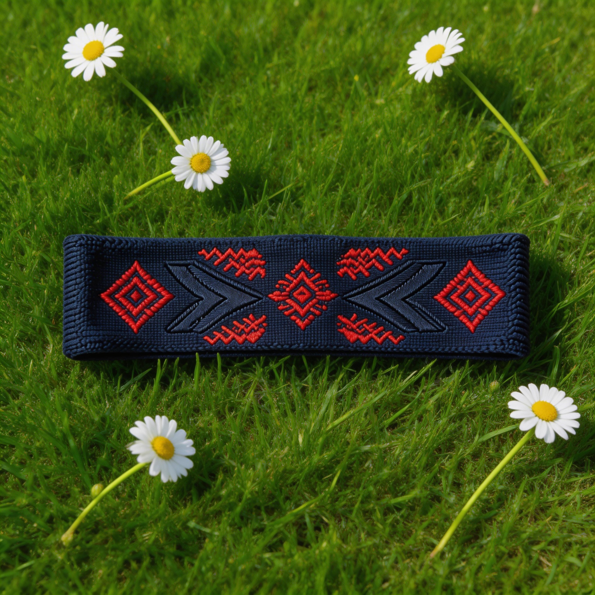 Elegant Geometric Navy Headband – Soft Cotton Design for Yoga Enthusiasts ✨ Premium Cotton | Geometric Style | For Yoga Practice
