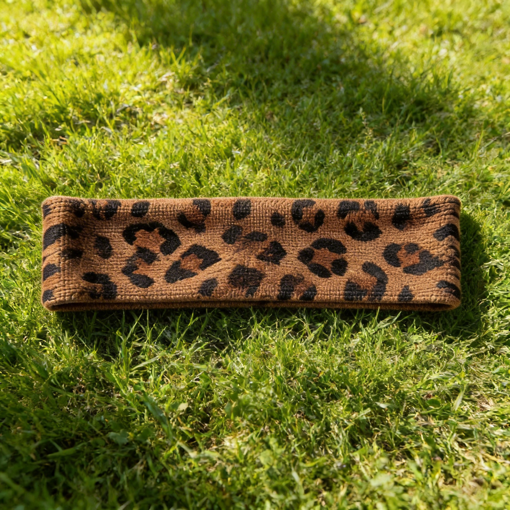 Leopard Print Yoga Headband | Soft Stretch Fabric | Trendy and Supportive | Perfect for Active Women | Bold Design