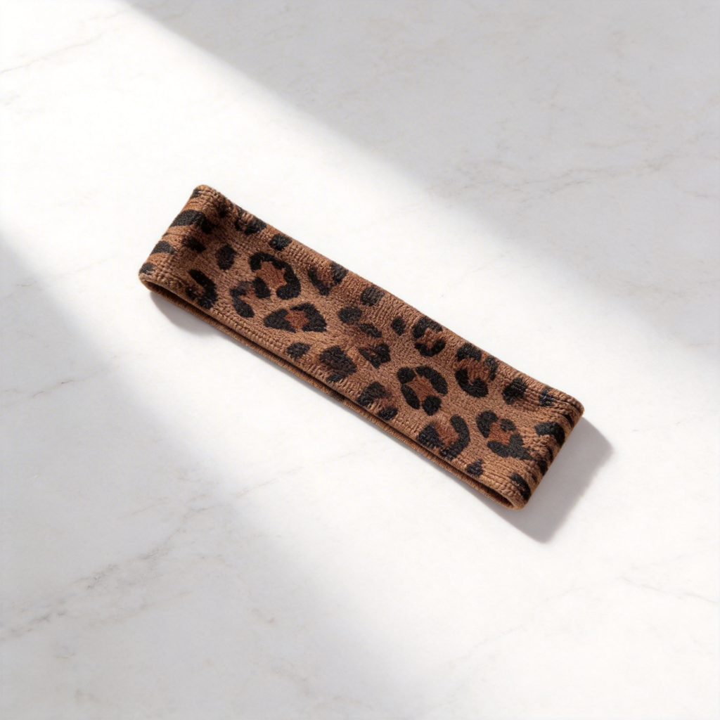 Leopard Print Yoga Headband | Soft Stretch Fabric | Trendy and Supportive | Perfect for Active Women | Bold Design