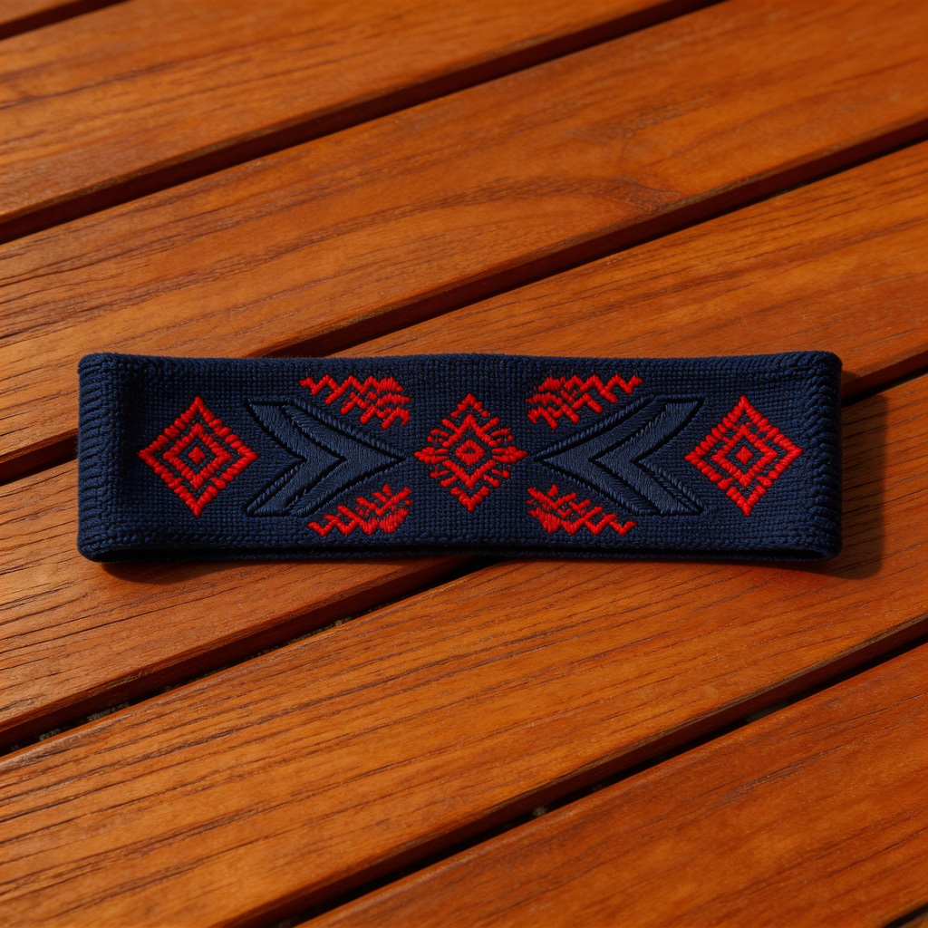 Elegant Geometric Navy Headband – Soft Cotton Design for Yoga Enthusiasts ✨ Premium Cotton | Geometric Style | For Yoga Practice