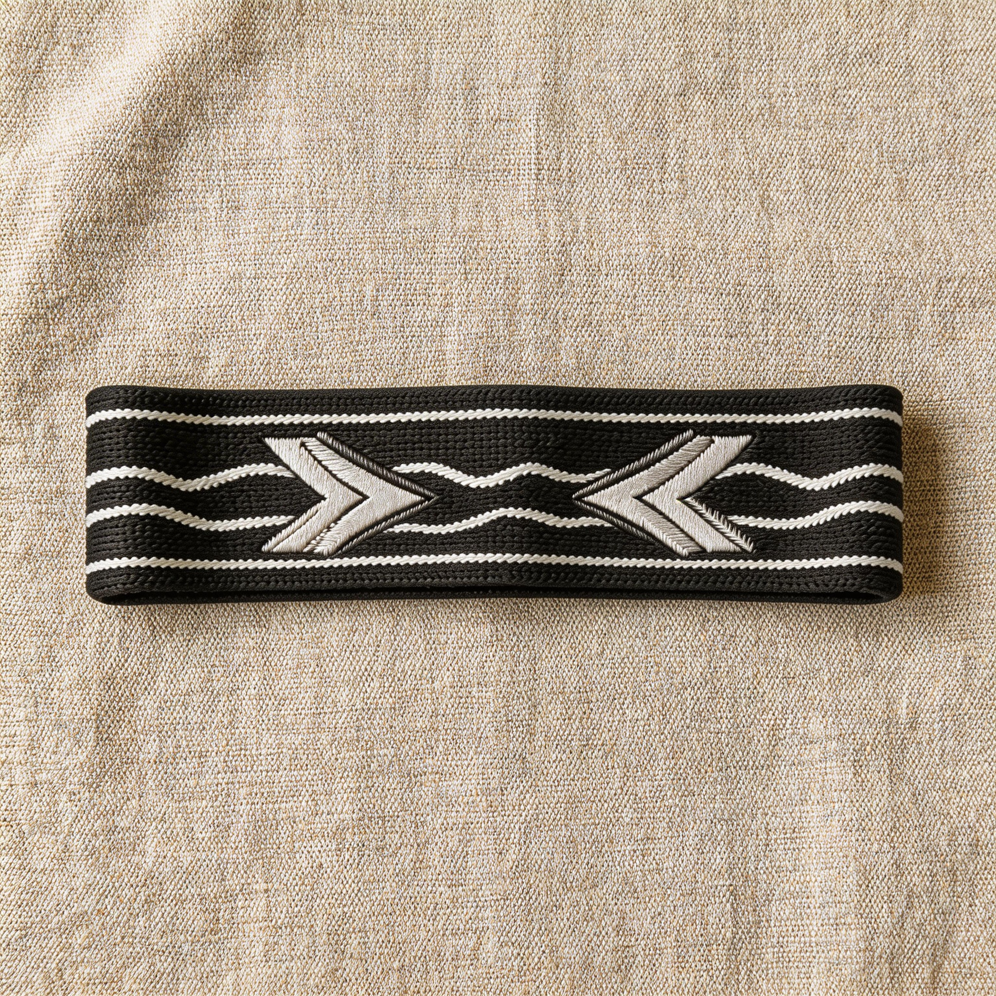 Bold Black & White Waves Yoga Headband – Comfortable Fit for Active Women  Product Features: