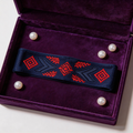 Elegant Geometric Navy Headband – Soft Cotton Design for Yoga Enthusiasts ✨ Premium Cotton | Geometric Style | For Yoga Practice