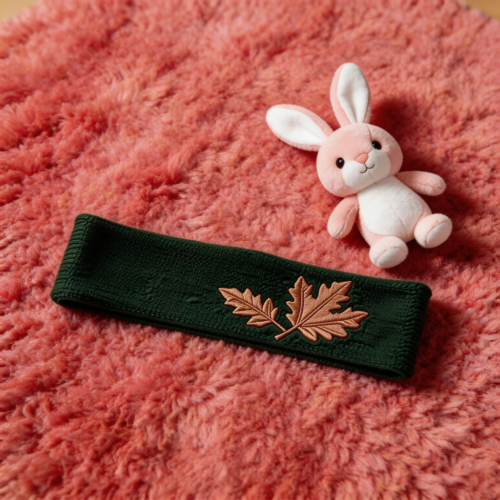 Stylish Green Oak Leaf Headband – Soft Cotton | Ideal for Yoga and Workouts | Gift for Nature Lovers | Elegant Embroidered Detail